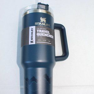 STANLEY ADVENTURE TRAVEL QUENCHER TUMBLER 40 oz NAVY BLUE / SLATE LANDSCAPE